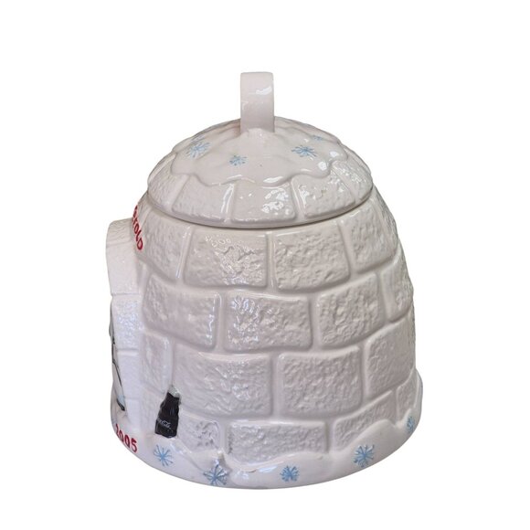 Coca-Cola Igloo Cookie Jar 2005 White Polar Bear Porcelain - Picture 3 of 10